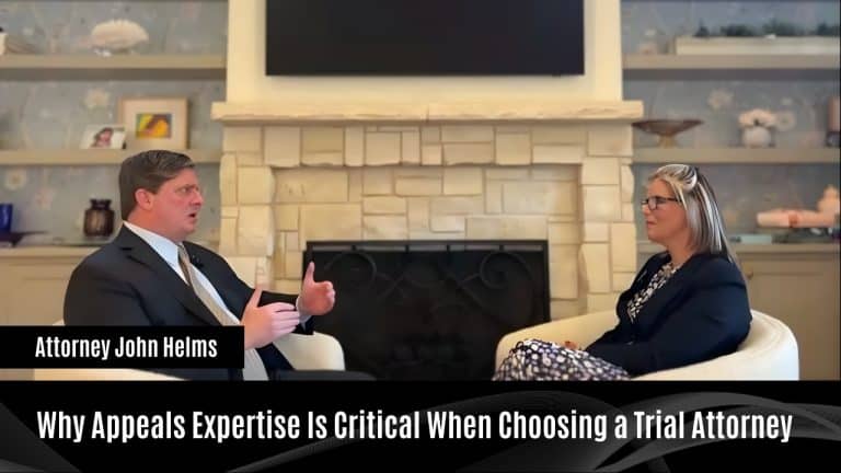 Attorney John Helms discusses appeals expertise importance for choosing a lawyer.